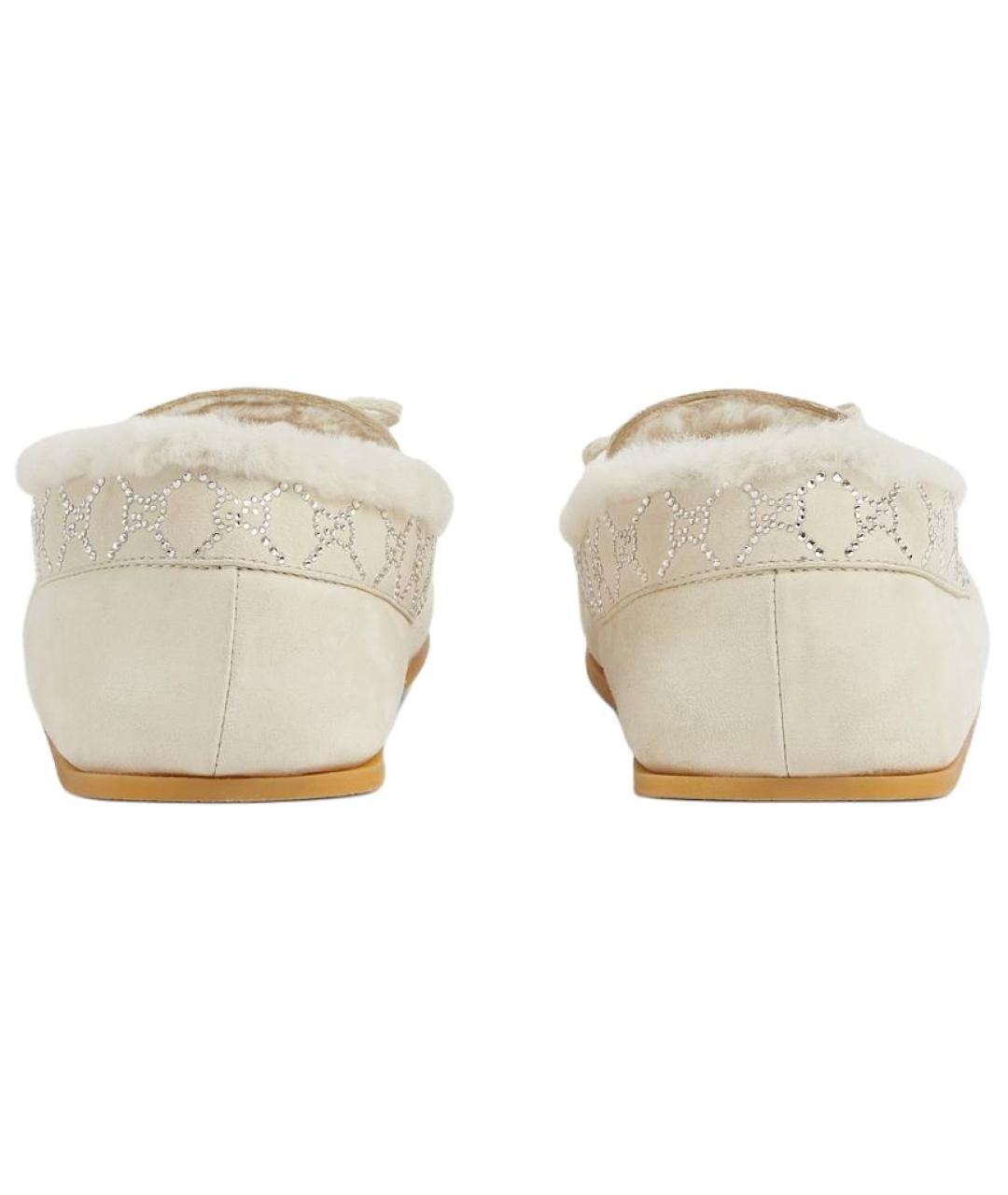 GUCCI Белые замшевые лоферы, фото 4