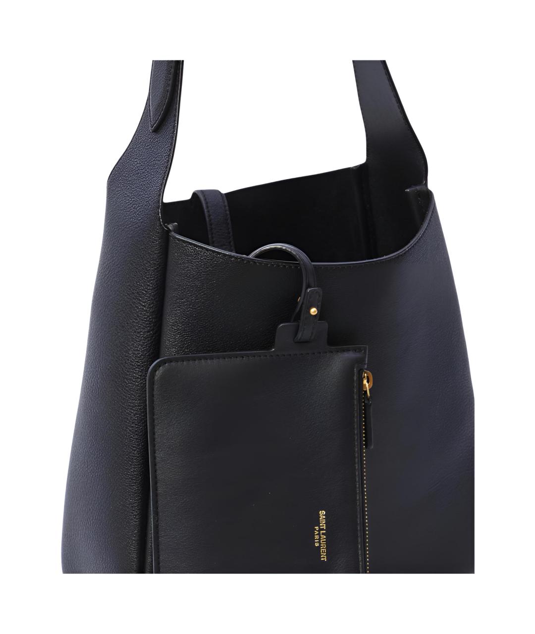 SAINT LAURENT Черная кожаная сумка через плечо, фото 5