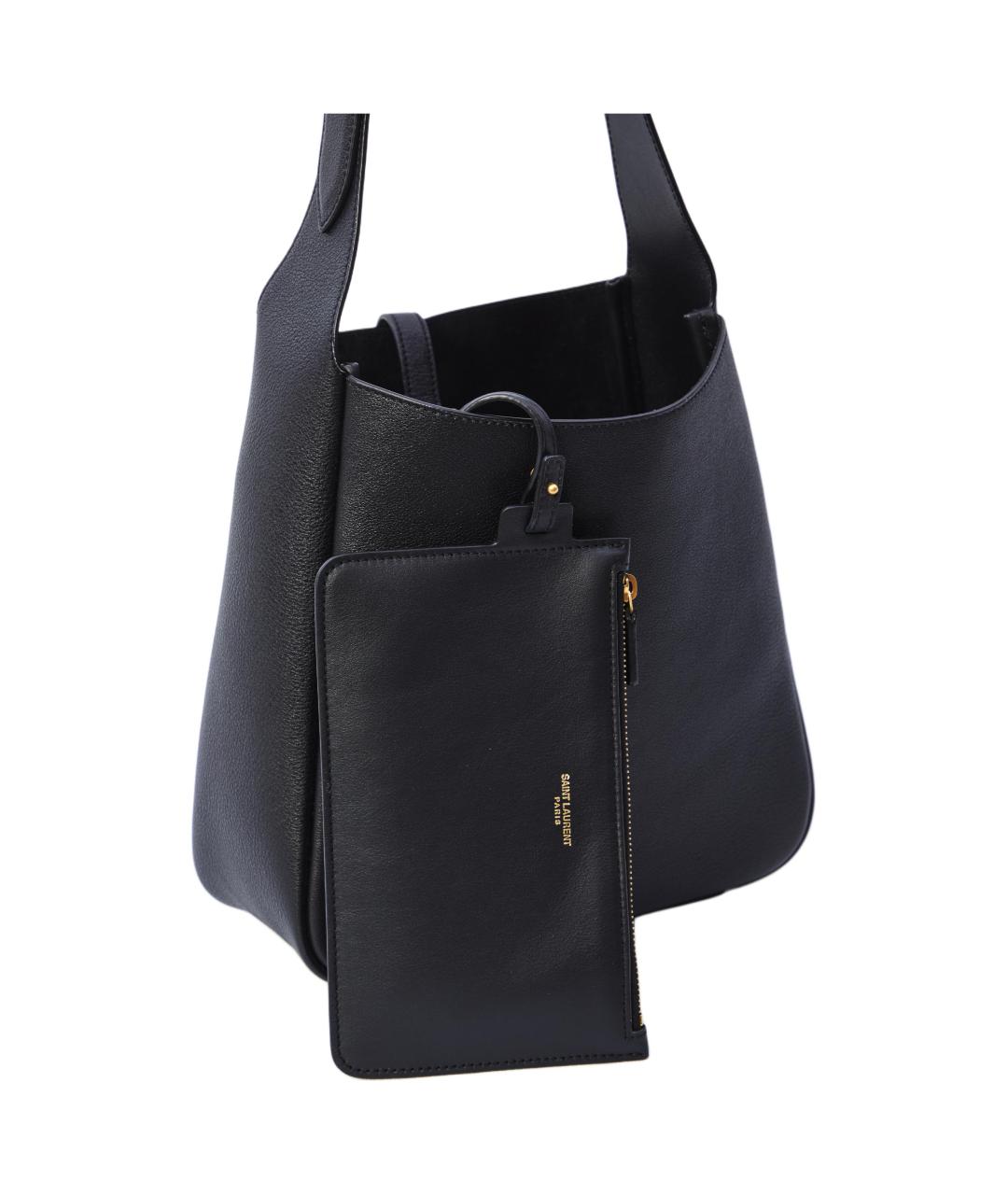 SAINT LAURENT Черная кожаная сумка через плечо, фото 4