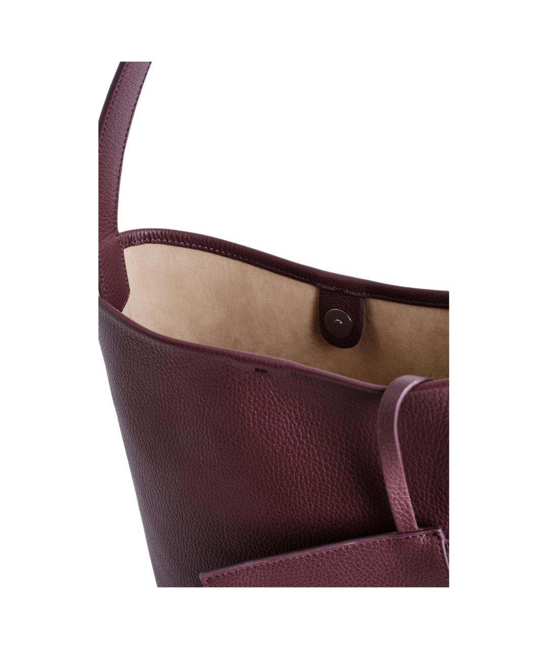 COS Бордовая кожаная сумка через плечо, фото 3
