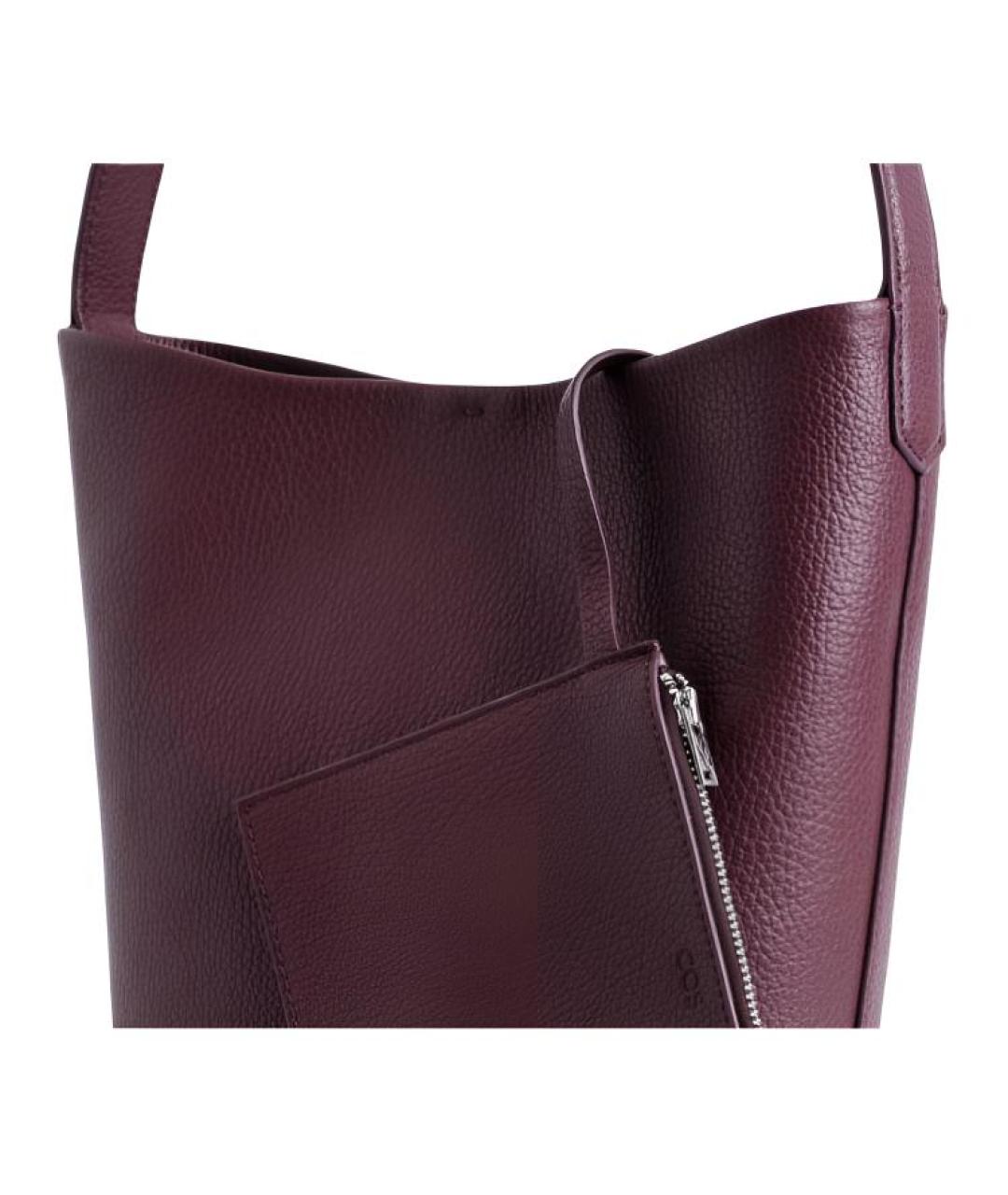 COS Бордовая кожаная сумка через плечо, фото 5