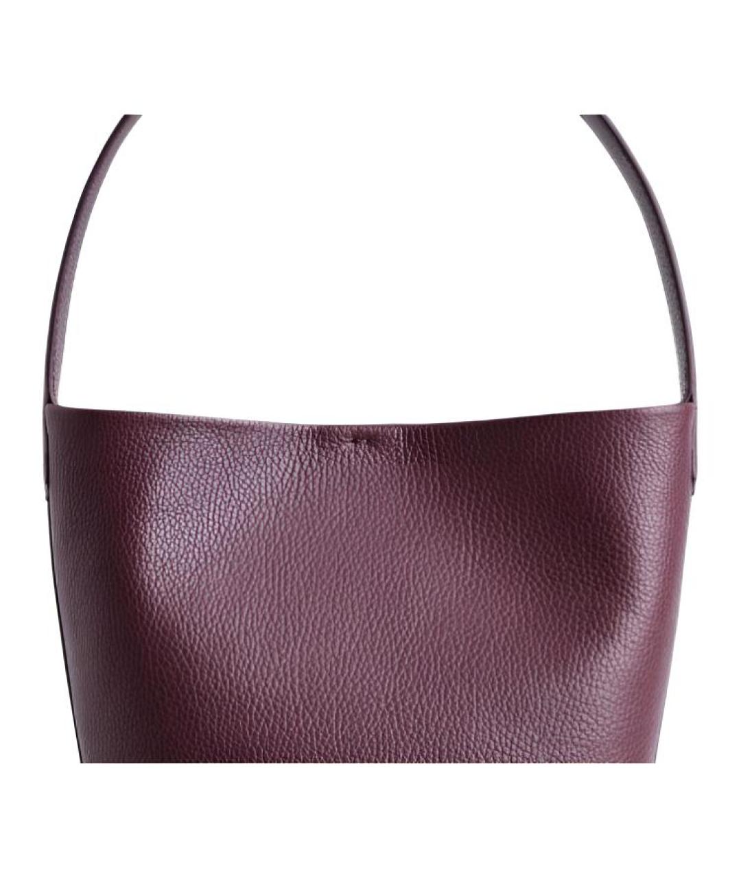 COS Бордовая кожаная сумка через плечо, фото 4