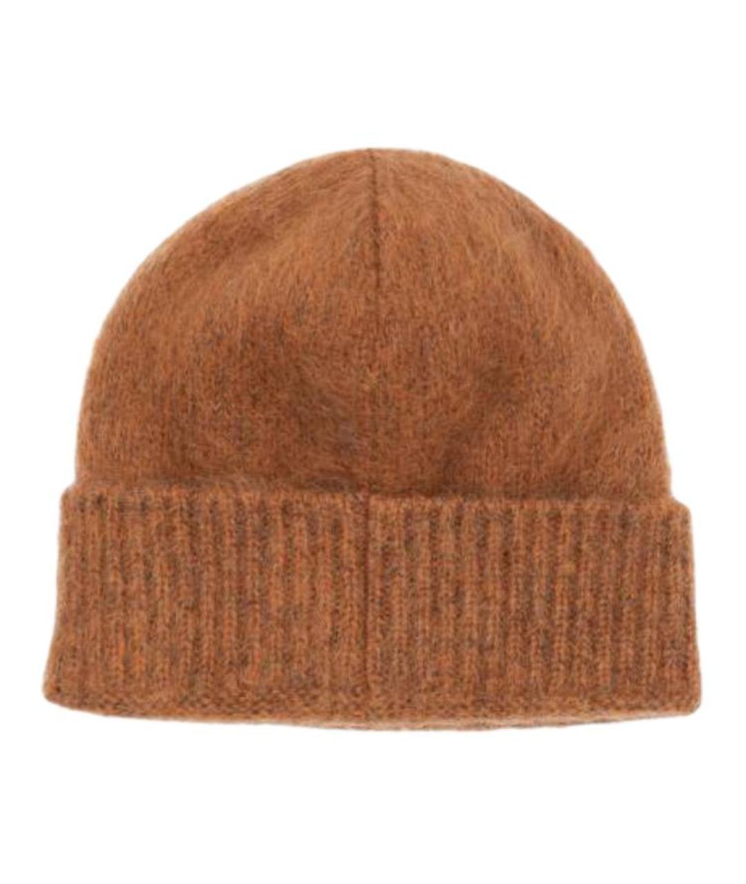 MIU MIU Оранжевая шерстяная шапка, фото 2