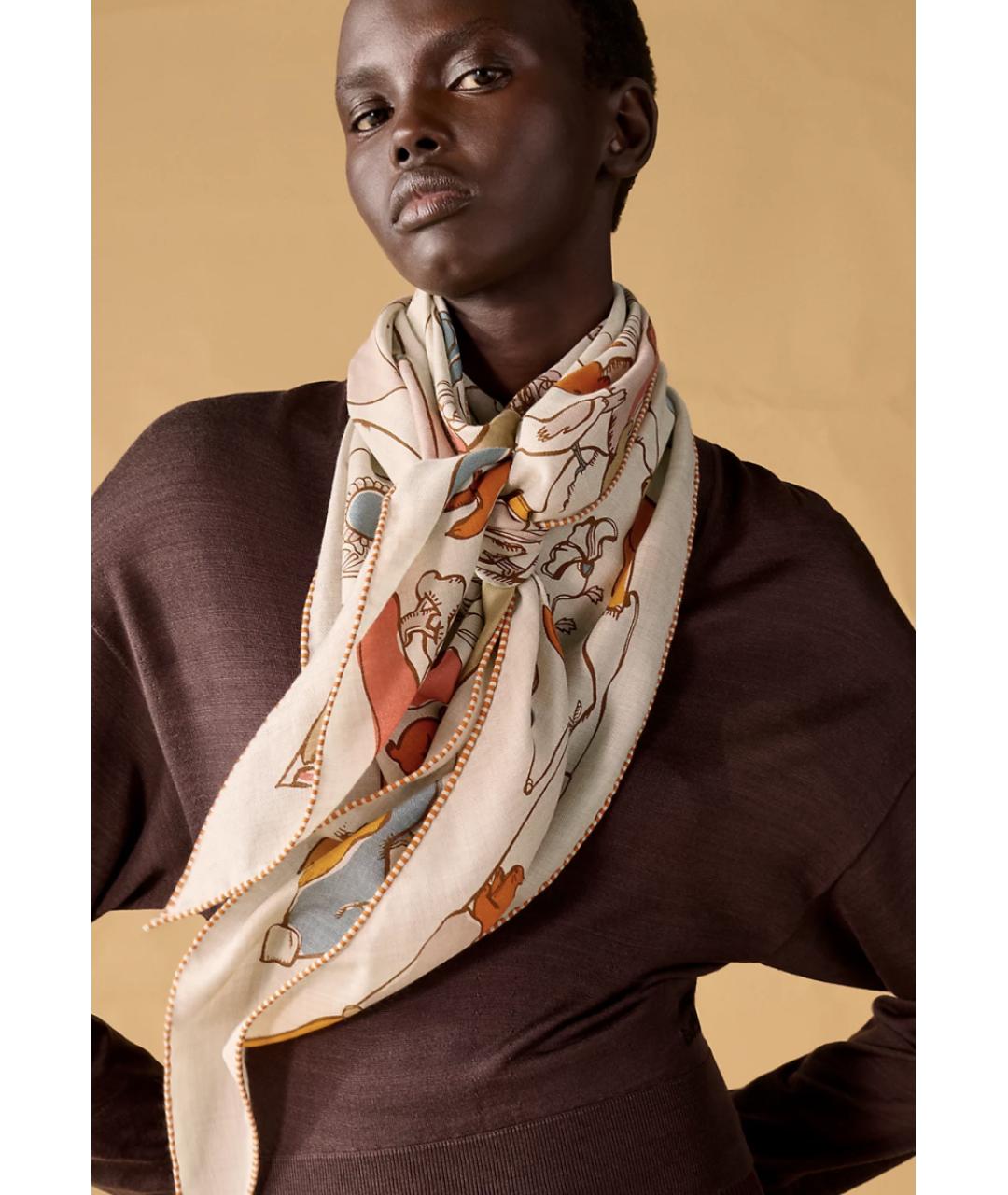 HERMES Мульти кашемировый платок, фото 2