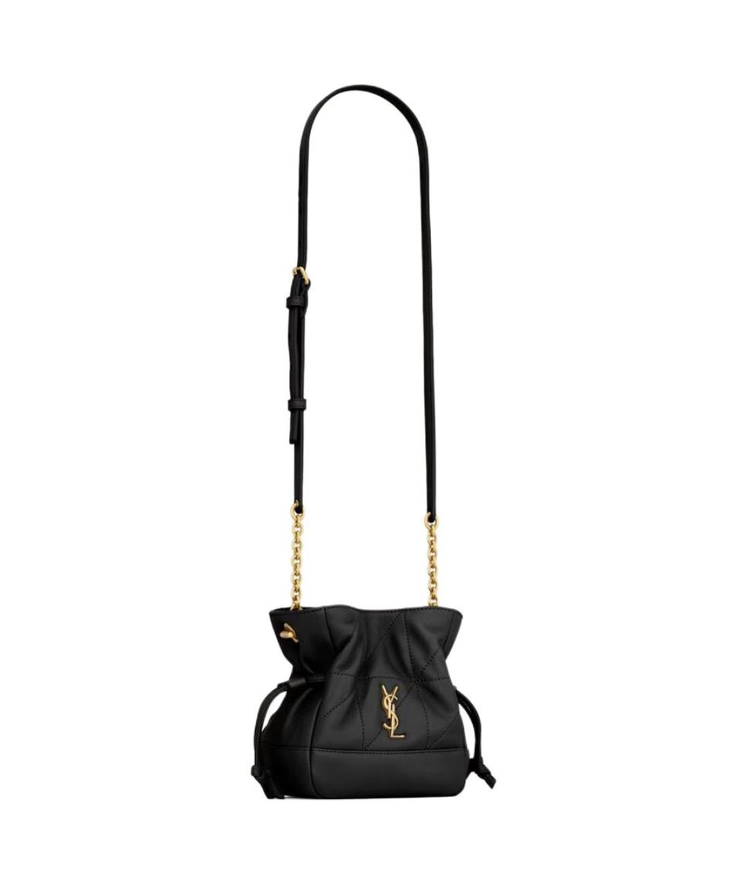 SAINT LAURENT Черная кожаная сумка через плечо, фото 4