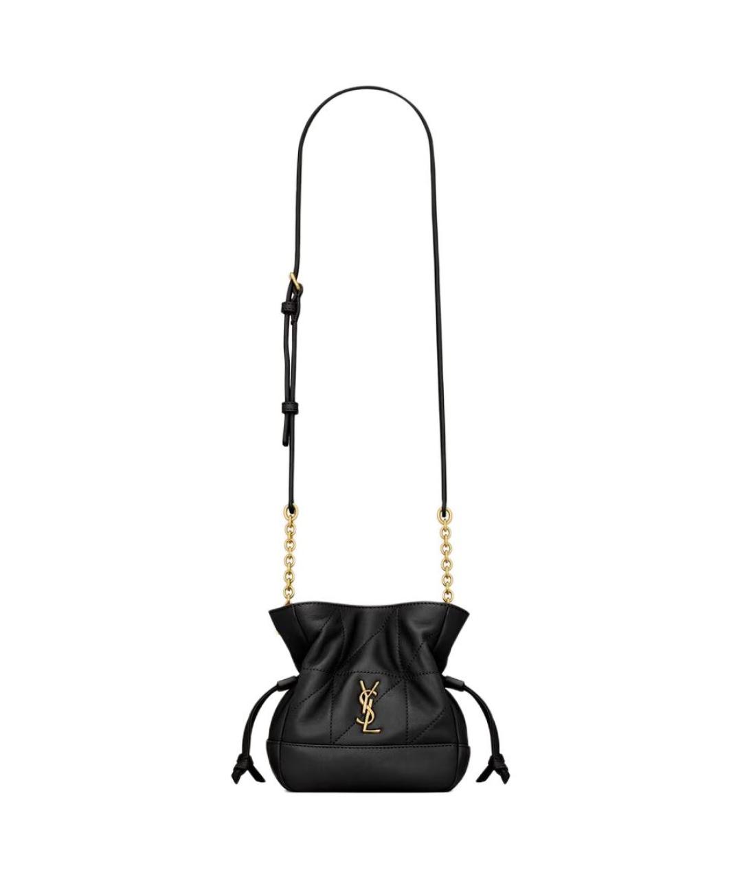 SAINT LAURENT Черная кожаная сумка через плечо, фото 1