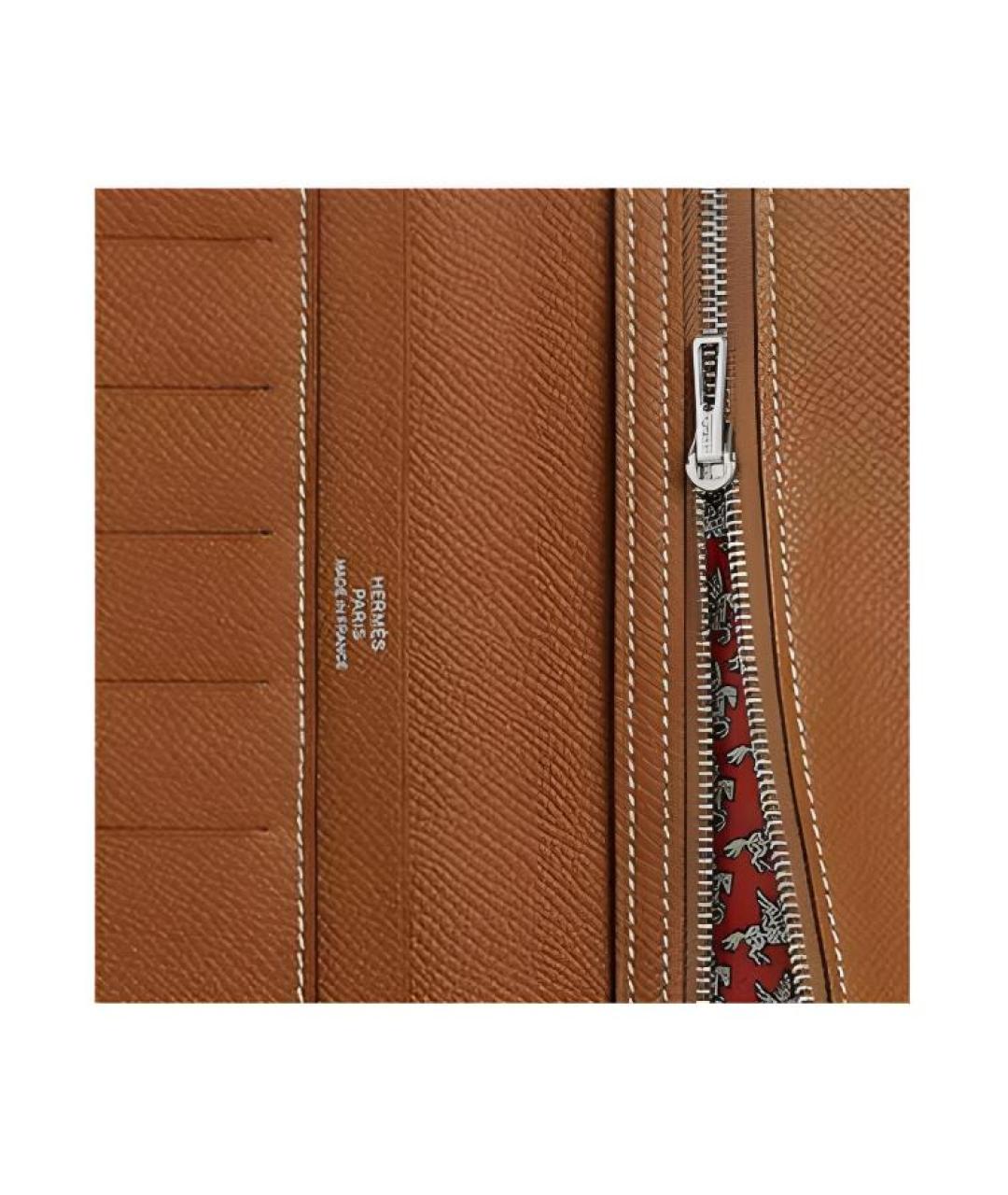 HERMES Коричневый кожаный кошелек, фото 3
