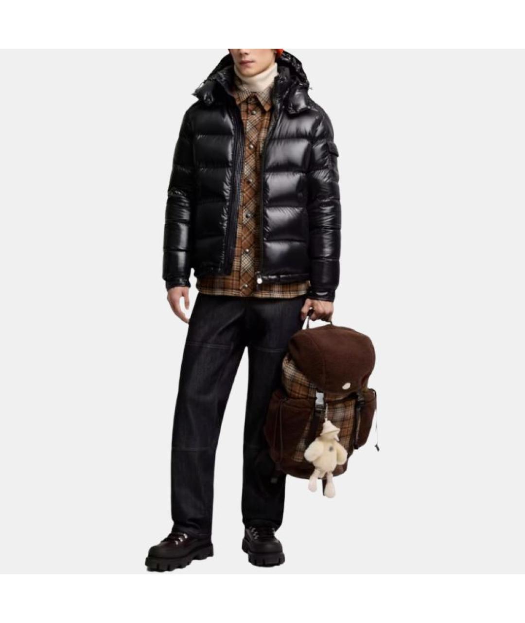 MONCLER Черный пуховик, фото 4