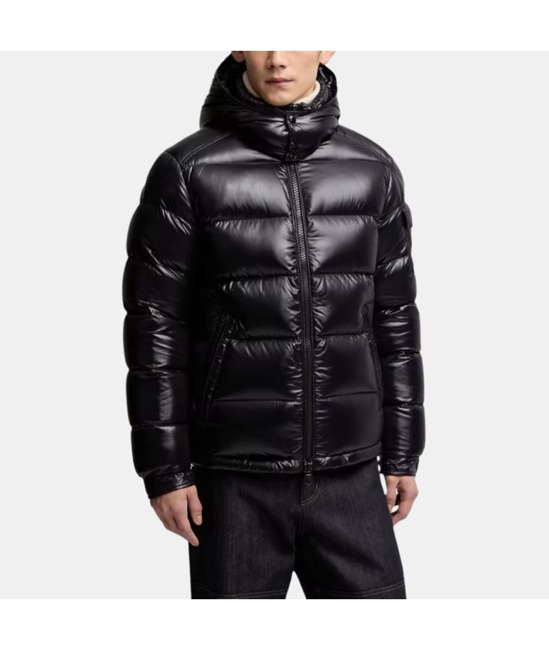 MONCLER Черный пуховик, фото 2
