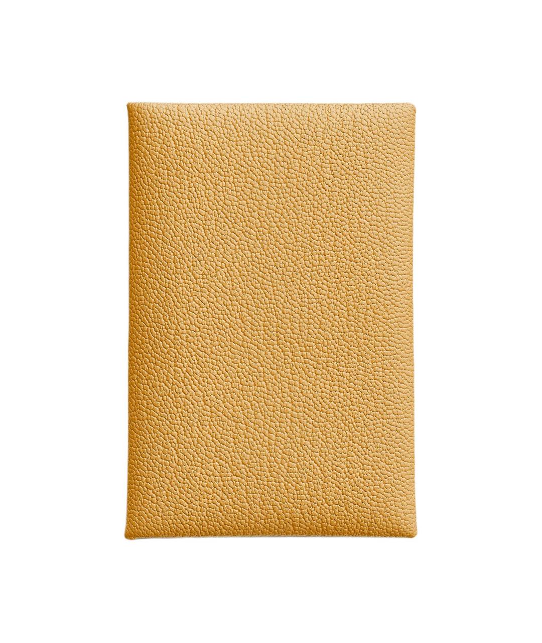 HERMES Желтый кожаный кардхолдер, фото 1