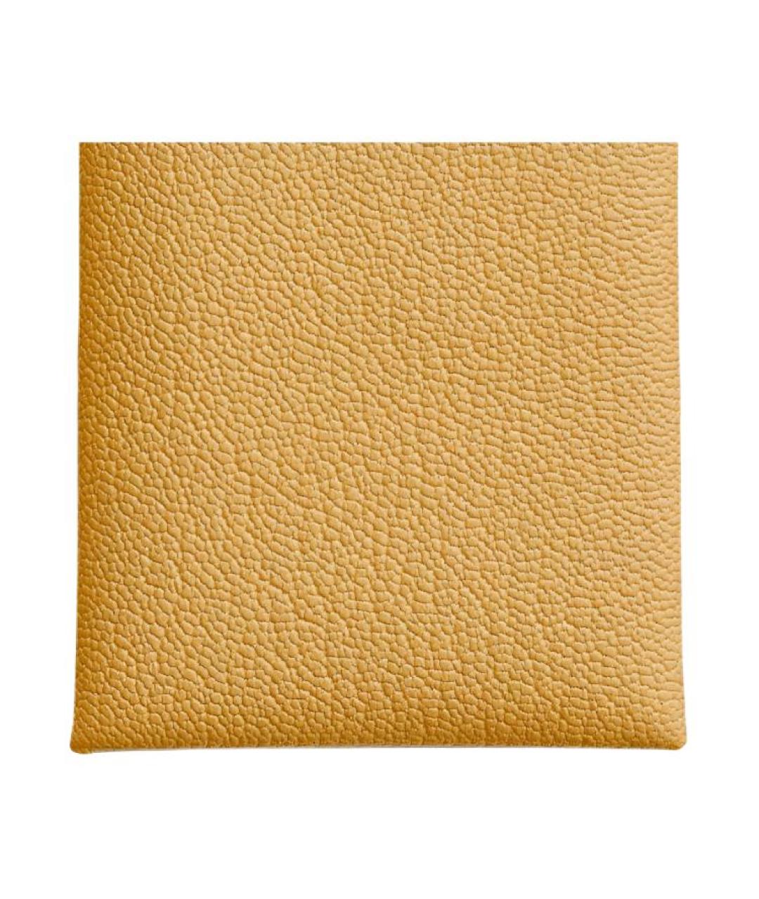 HERMES Желтый кожаный кардхолдер, фото 4