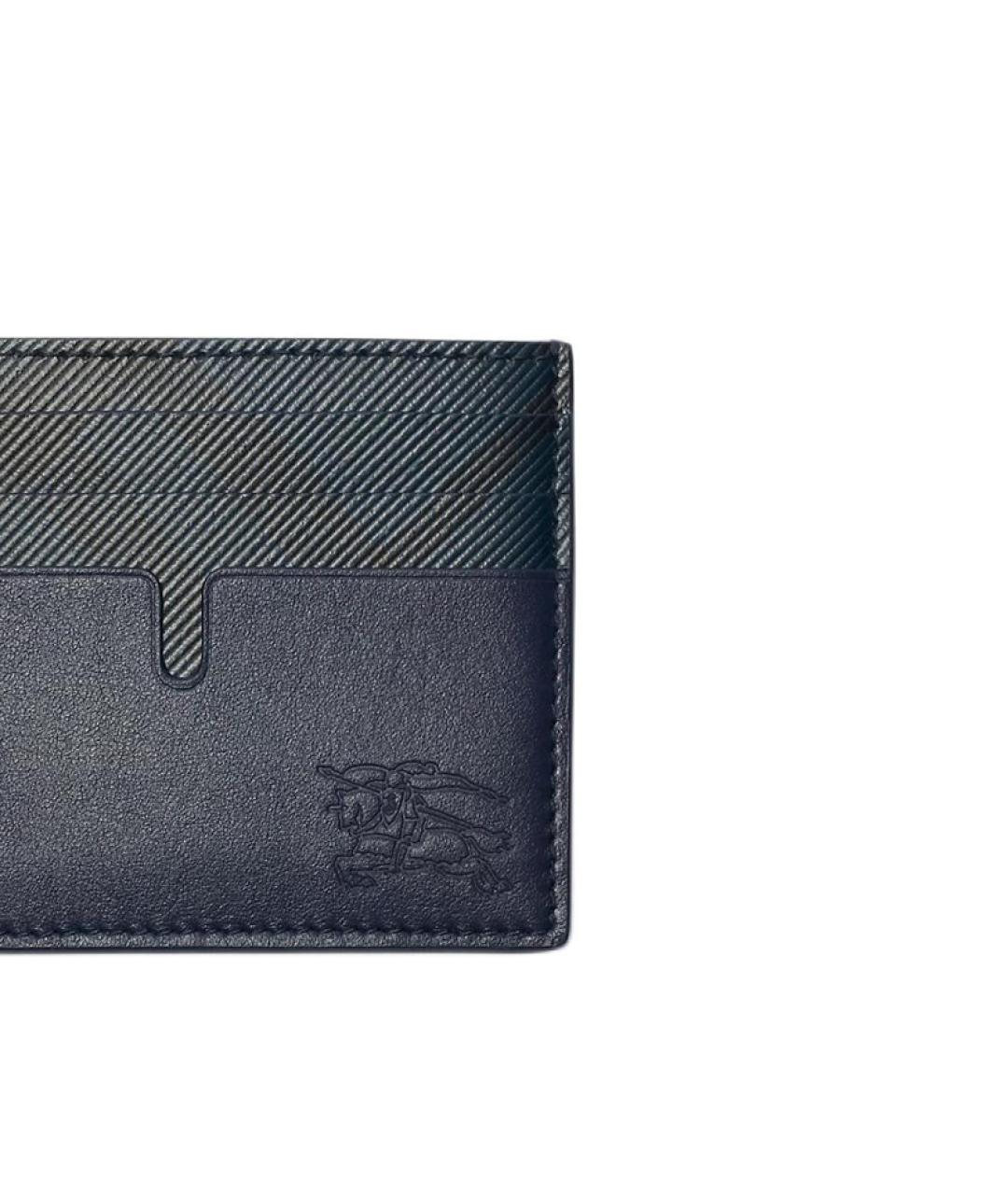 BURBERRY Темно-синий кожаный кардхолдер, фото 4