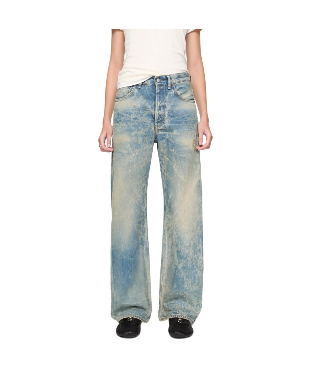 ACNE STUDIOS Голубые хлопковые джинсы клеш, фото 3