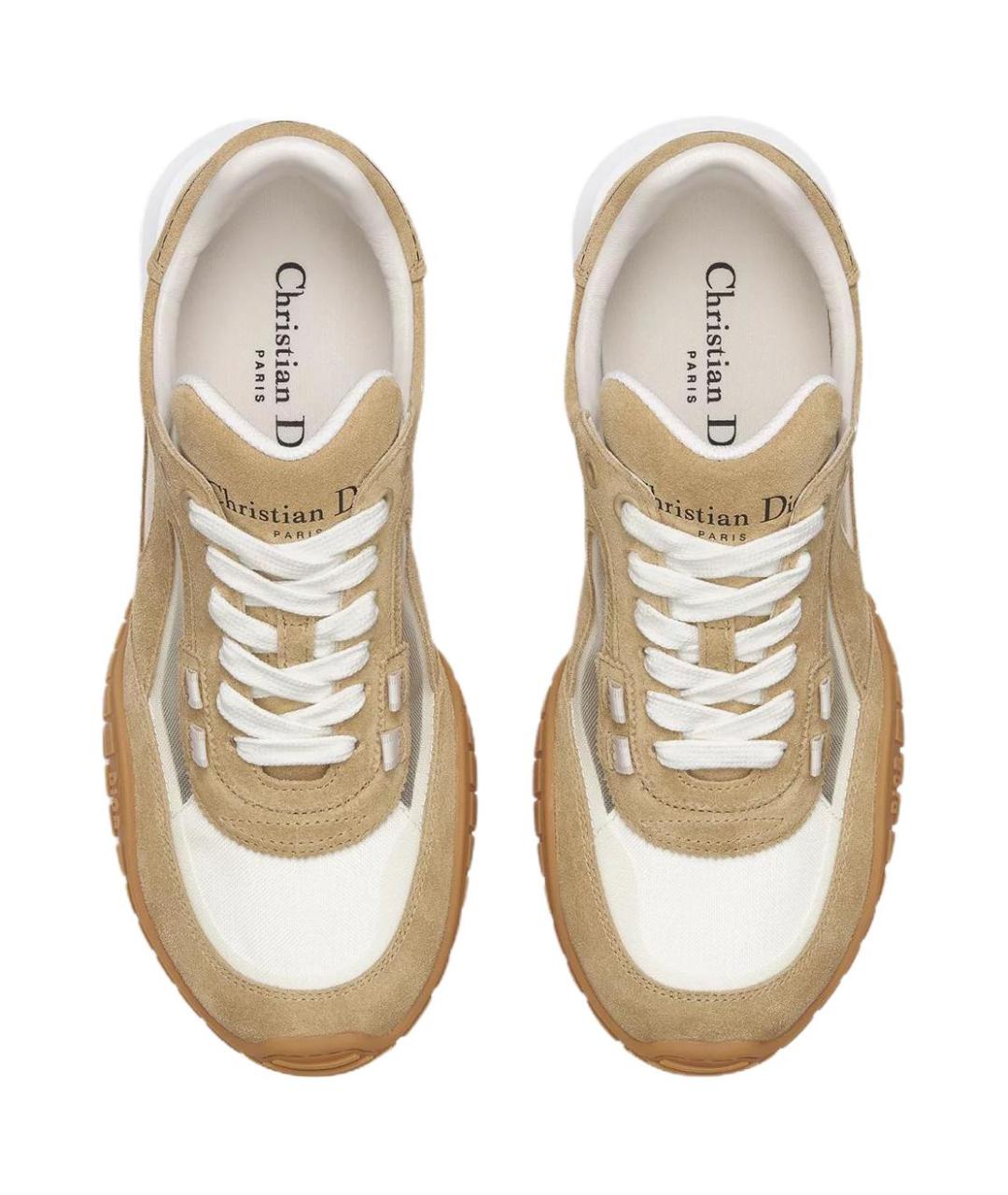 CHRISTIAN DIOR Бежевые замшевые кроссовки, фото 4