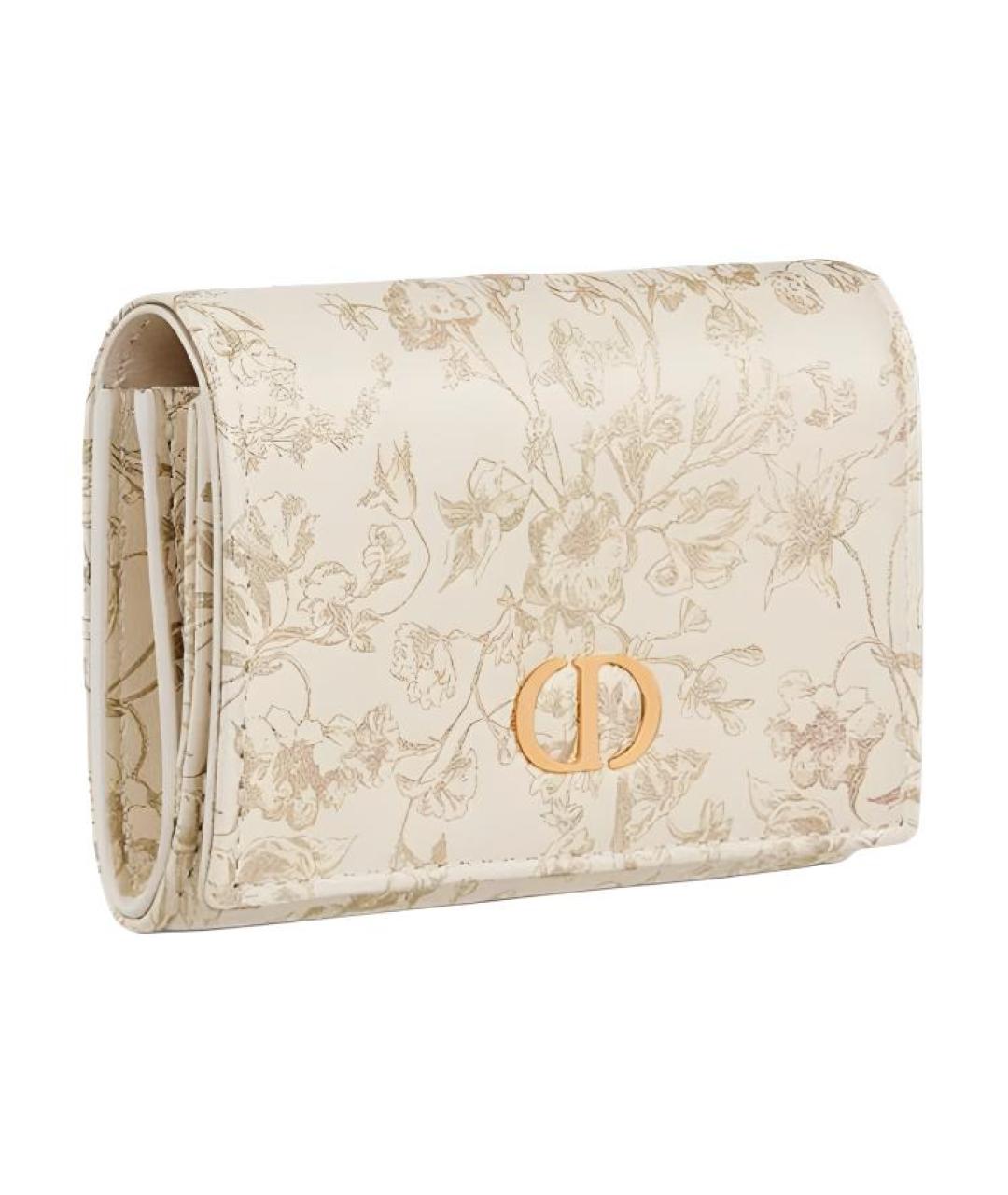 CHRISTIAN DIOR Бежевый кожаный кошелек, фото 2