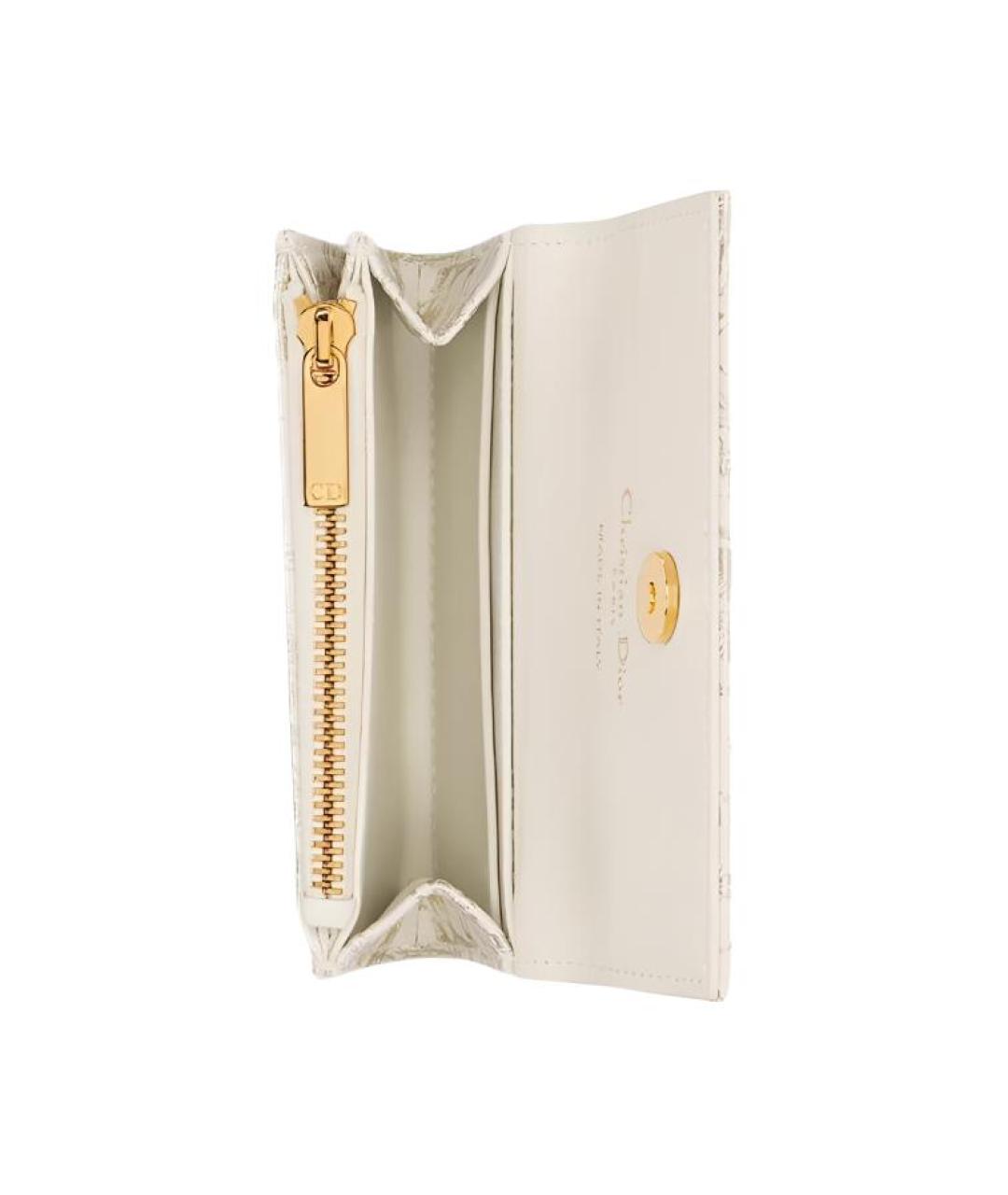 CHRISTIAN DIOR Бежевый кожаный кошелек, фото 3