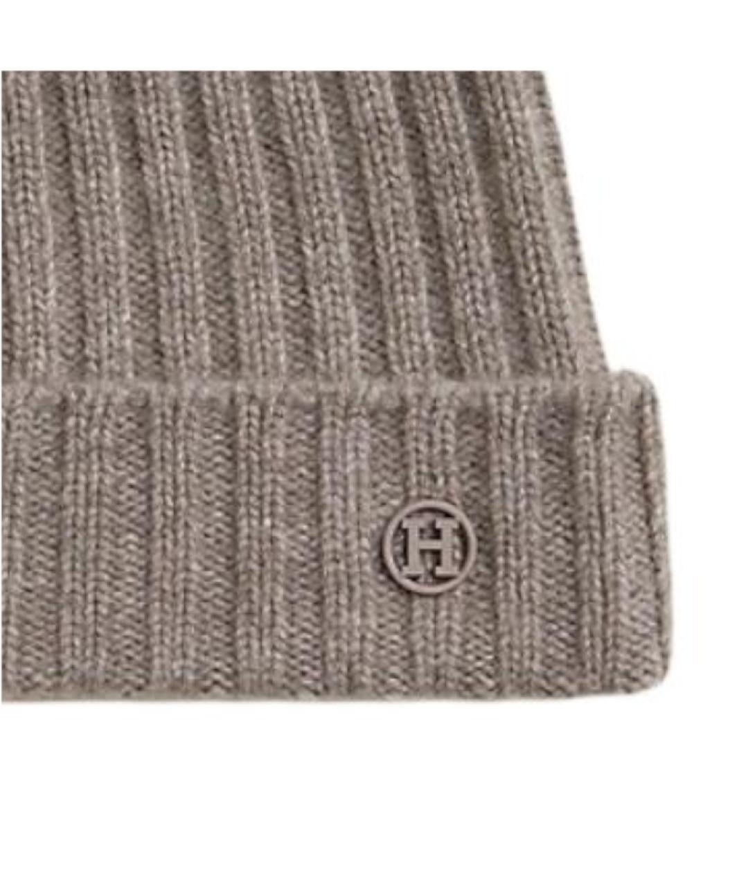 HERMES Серая кашемировая шапка, фото 2