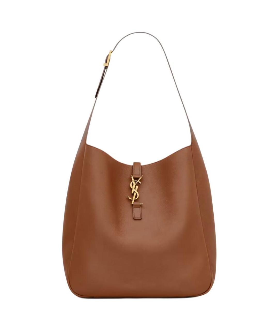 SAINT LAURENT Коричневая кожаная сумка через плечо, фото 1