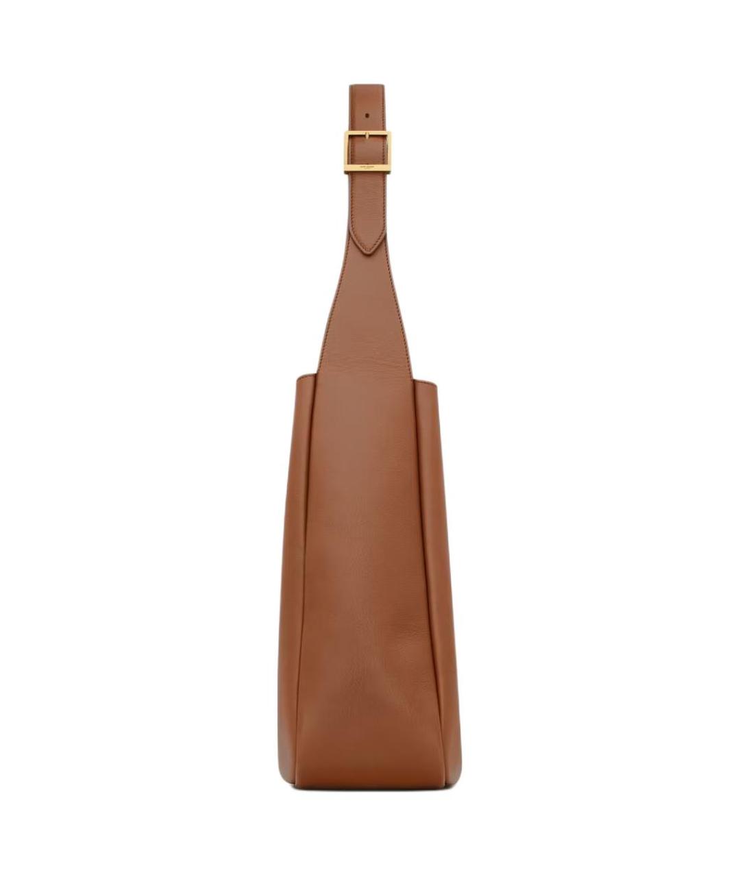 SAINT LAURENT Коричневая кожаная сумка через плечо, фото 3