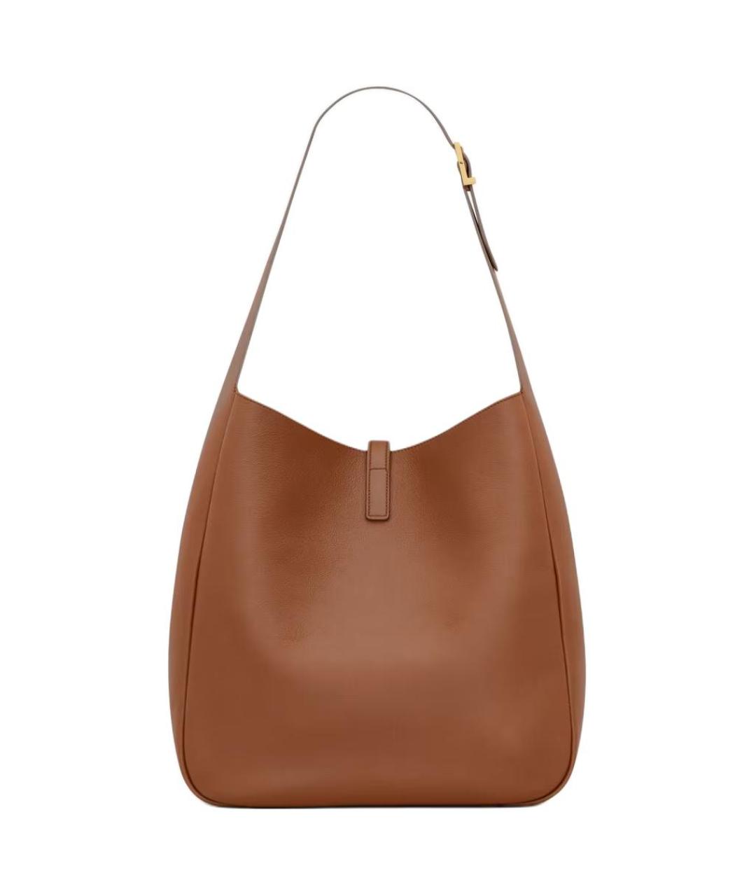 SAINT LAURENT Коричневая кожаная сумка через плечо, фото 4