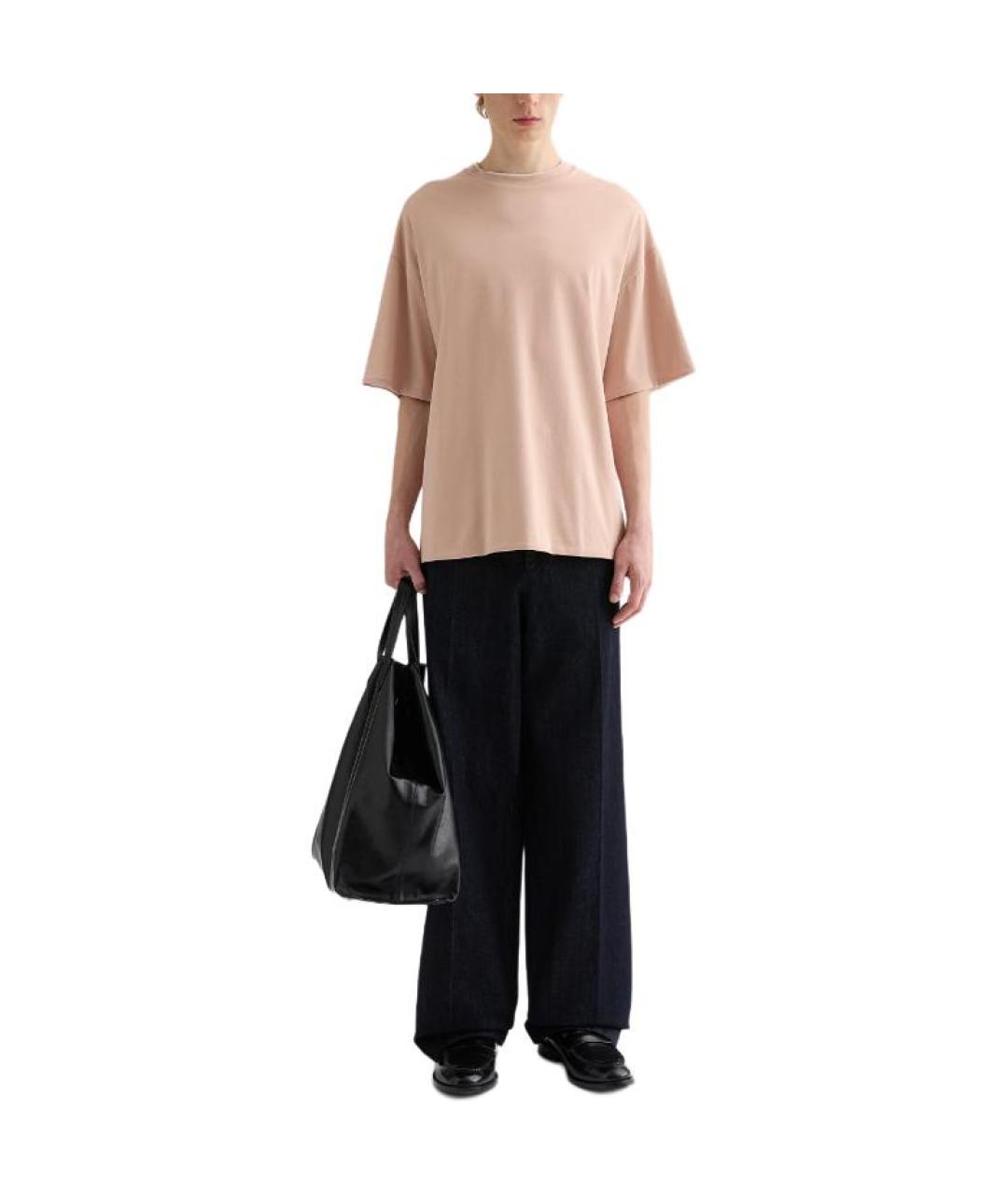 JIL SANDER Бежевая хлопковая футболка, фото 2