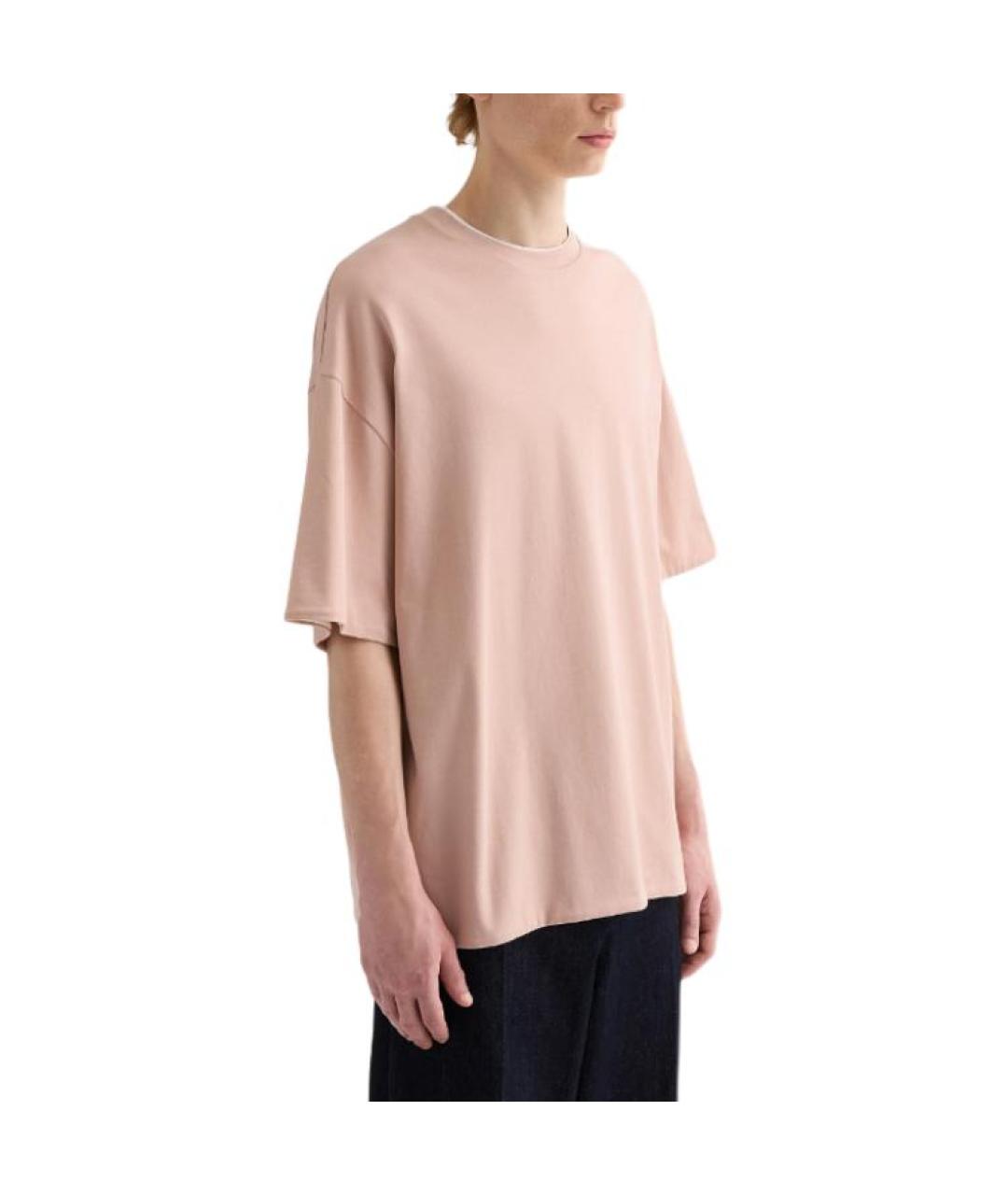 JIL SANDER Бежевая хлопковая футболка, фото 4