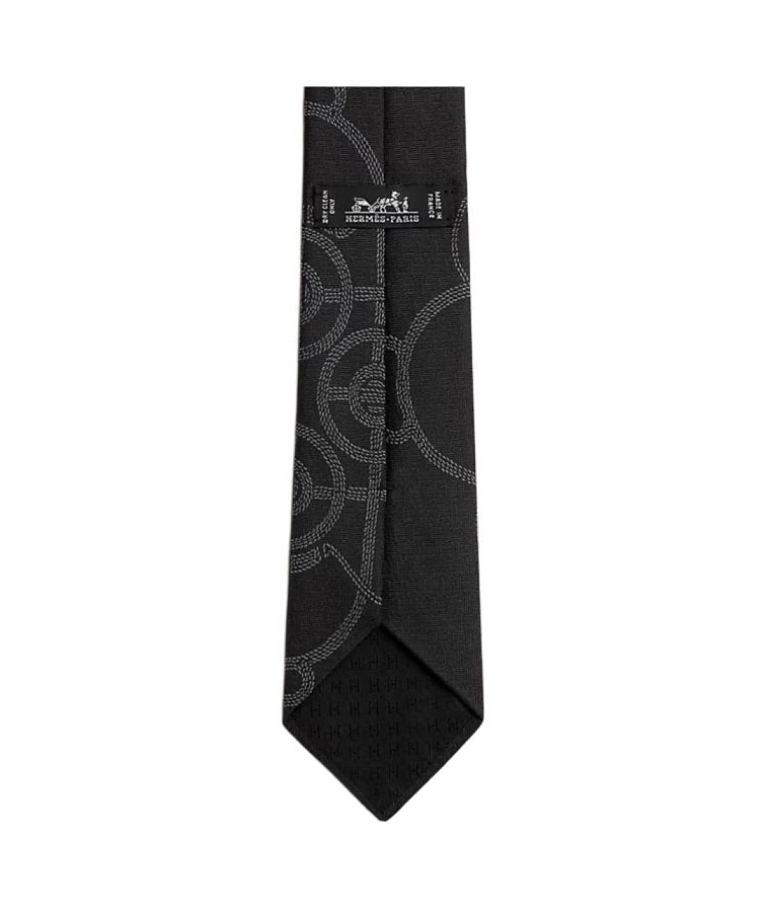 HERMES Черный галстук, фото 2