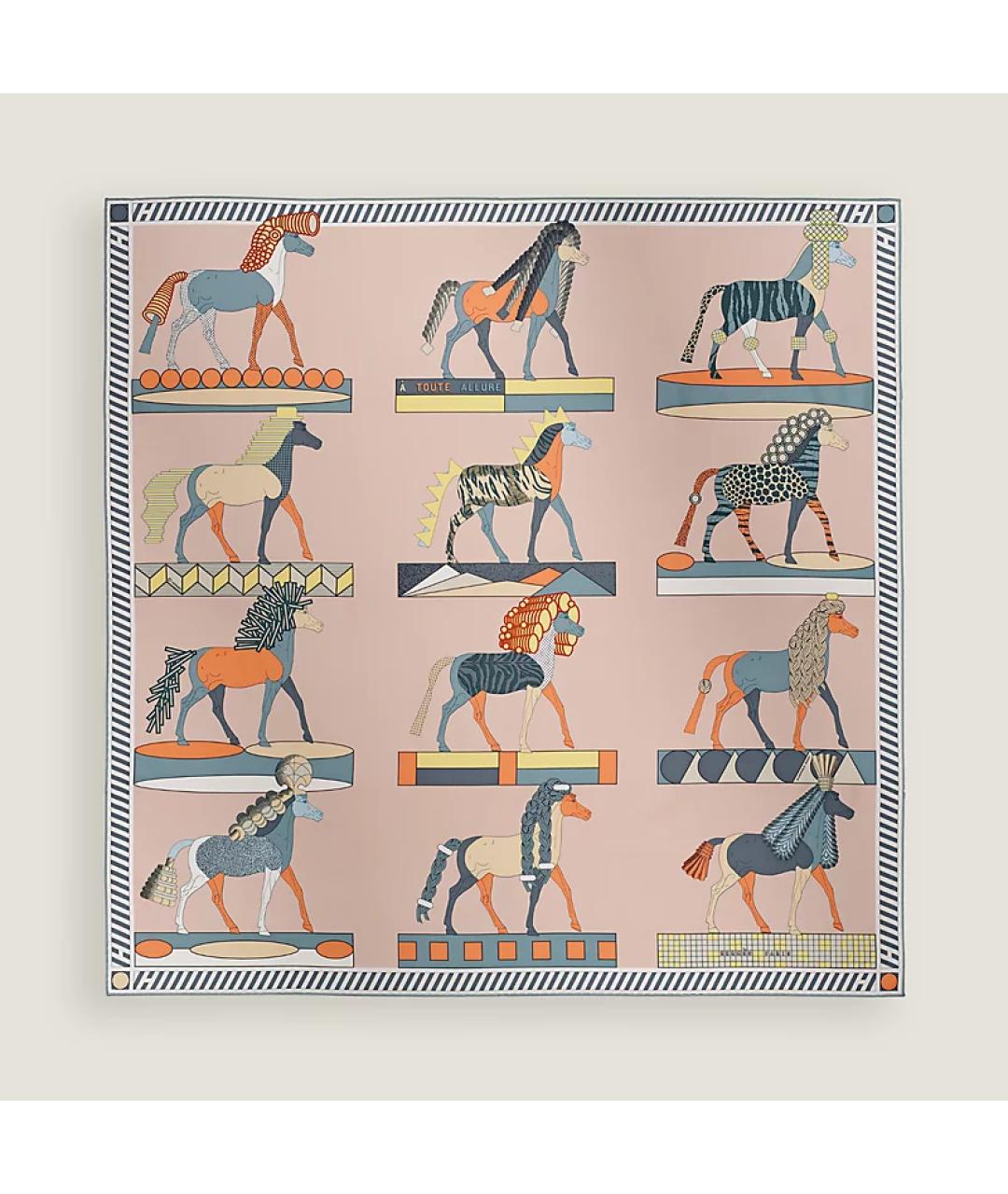 HERMES Мульти шелковый шарф, фото 3