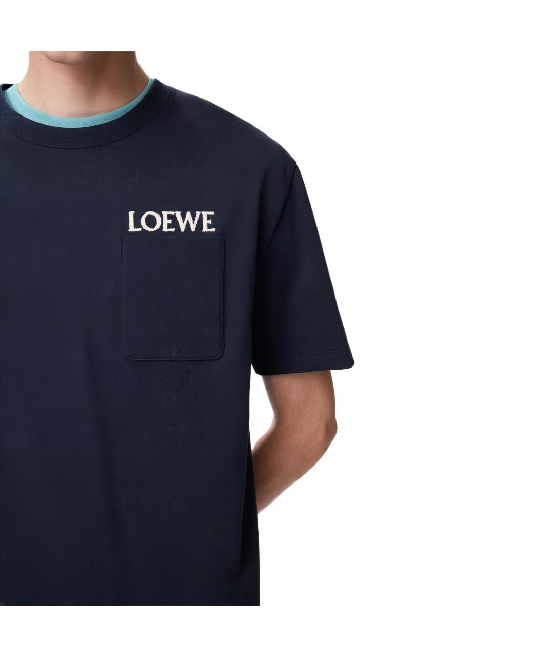 LOEWE Синяя хлопковая футболка, фото 5