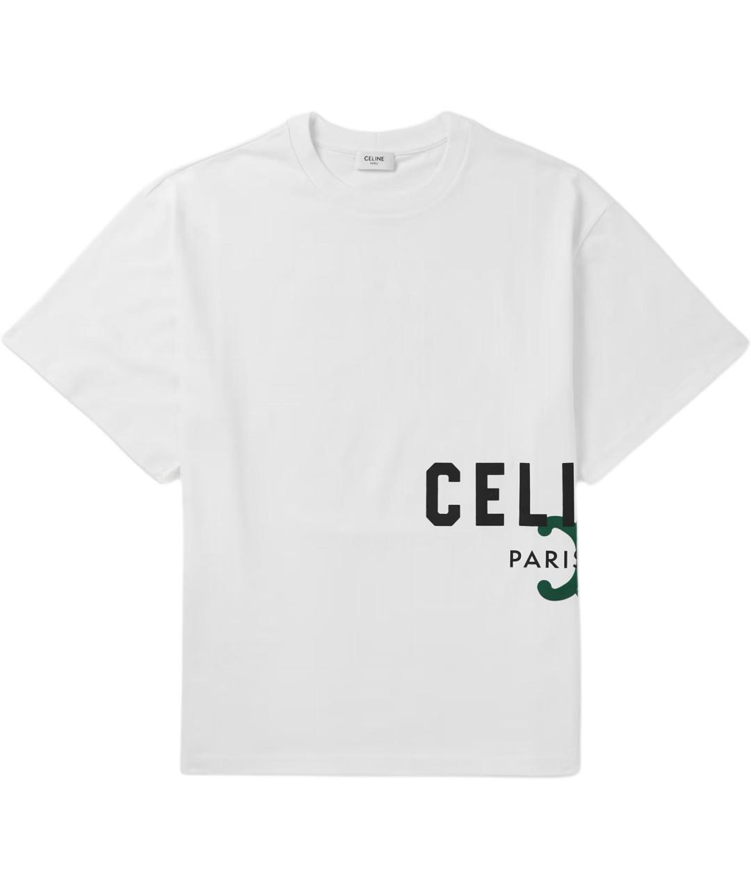 CELINE Белая хлопковая футболка, фото 1