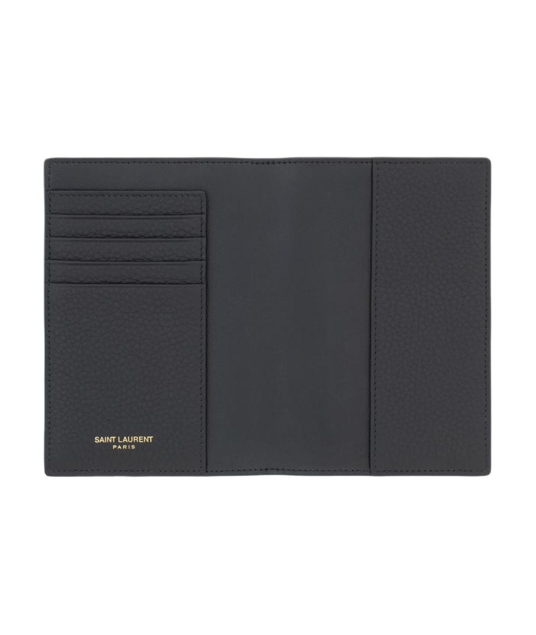SAINT LAURENT Темно-синяя кожаная папка для документов, фото 3