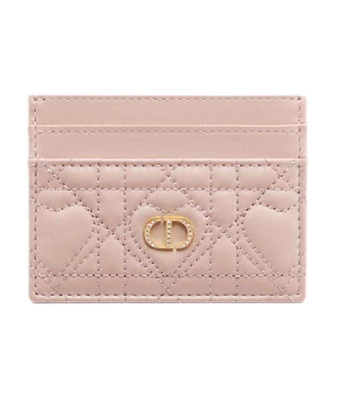 CHRISTIAN DIOR Розовый кожаный кардхолдер, фото 1