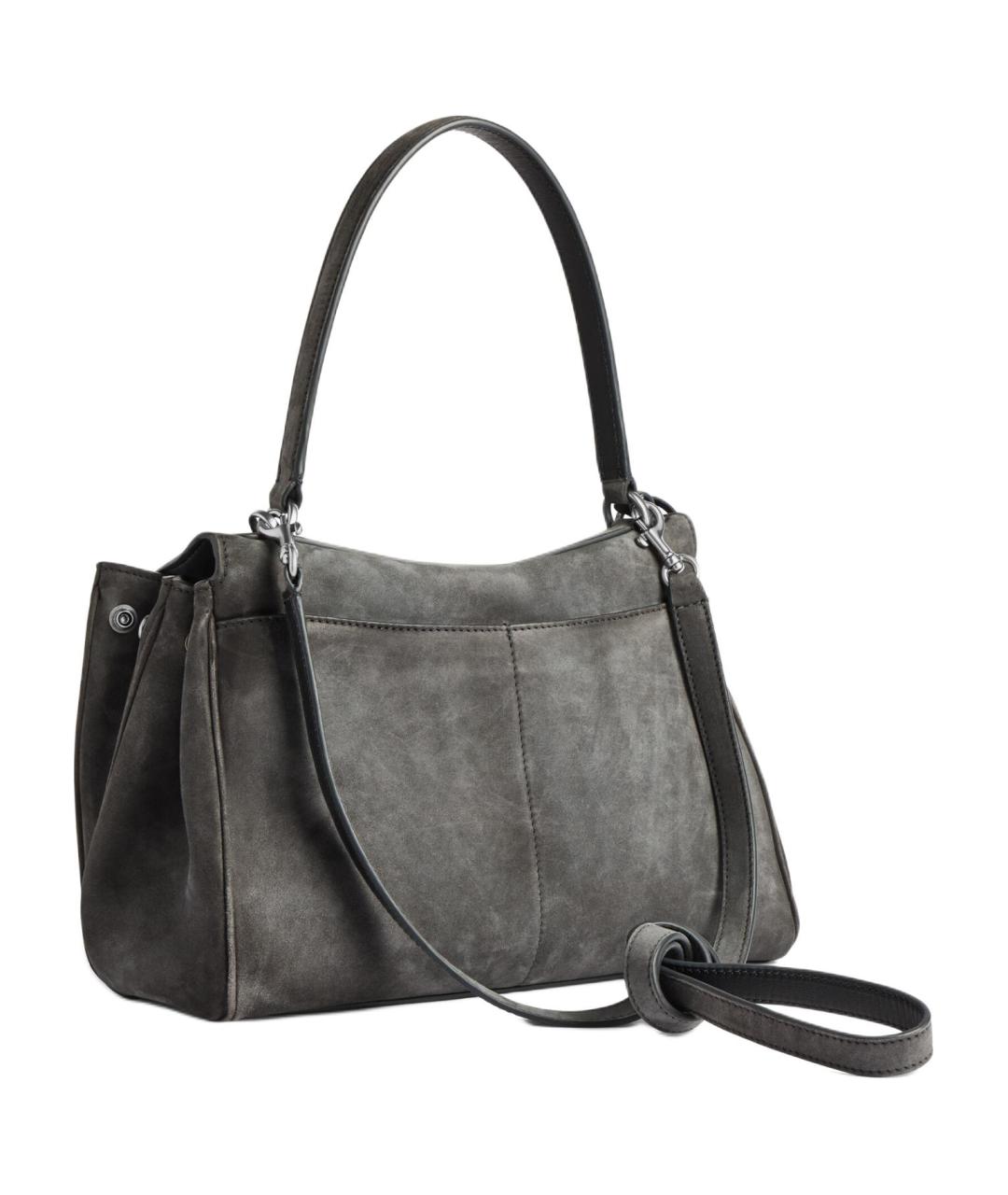 BALENCIAGA Серая кожаная сумка через плечо, фото 4