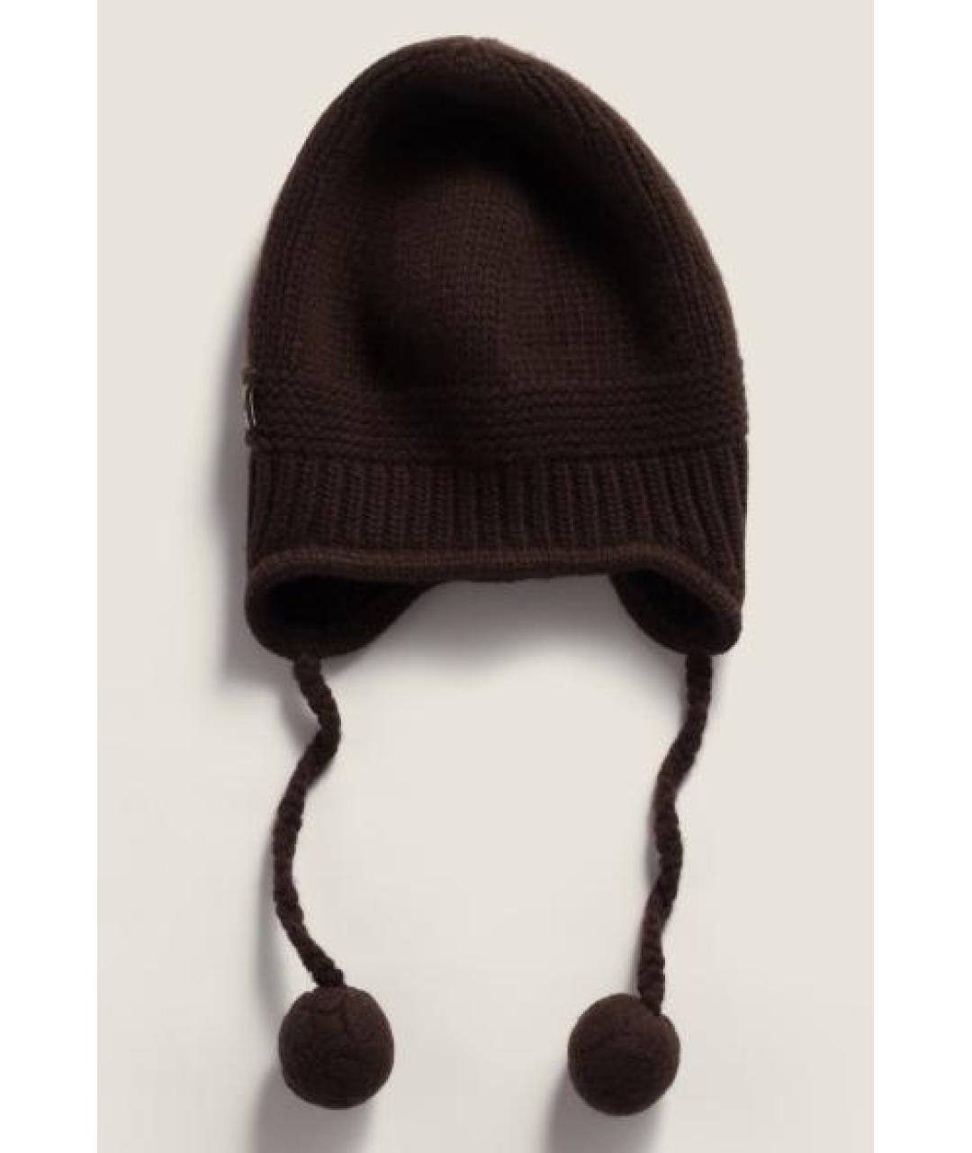 MIU MIU Коричневая шапка, фото 3