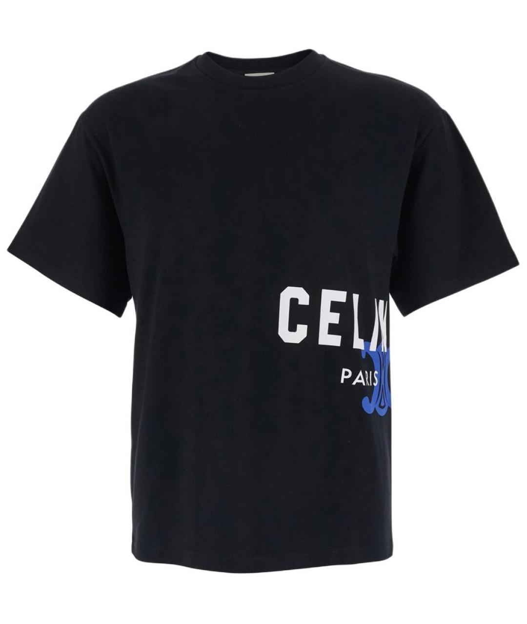 CELINE Черная футболка, фото 1