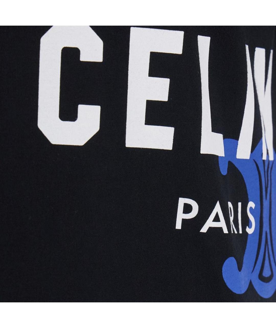 CELINE Черная футболка, фото 3