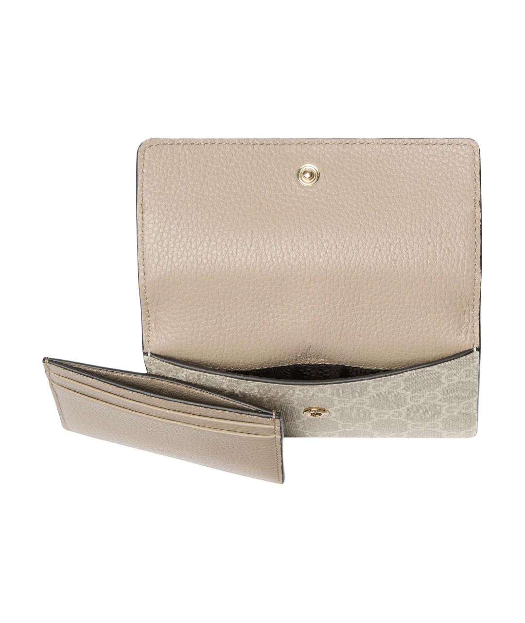 GUCCI Бежевый кожаный кошелек, фото 5