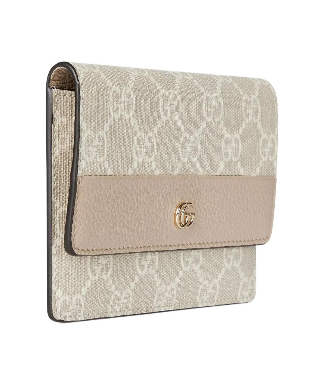 GUCCI Бежевый кожаный кошелек, фото 3