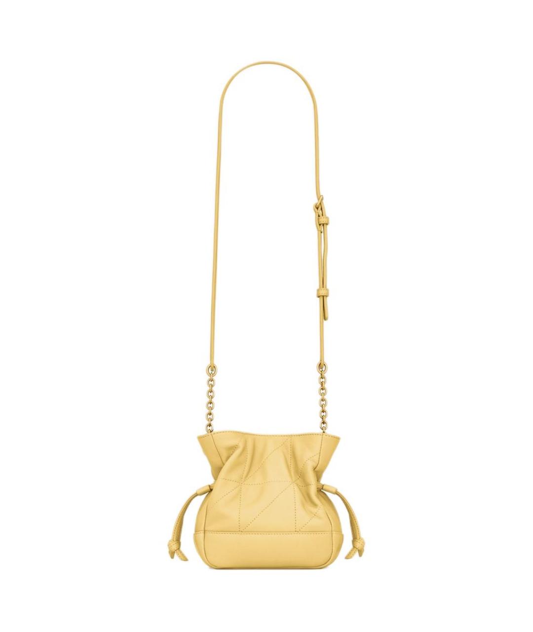 SAINT LAURENT Желтая кожаная сумка через плечо, фото 3