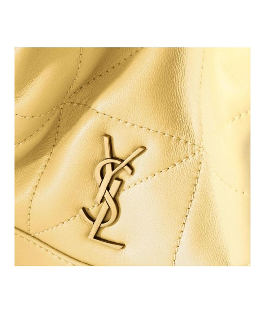 SAINT LAURENT Желтая кожаная сумка через плечо, фото 4
