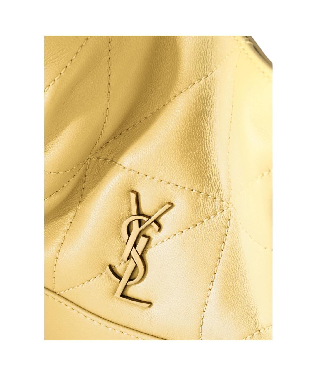 SAINT LAURENT Желтая кожаная сумка через плечо, фото 5