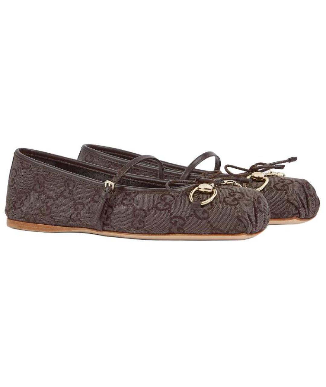 GUCCI Коричневые балетки, фото 3