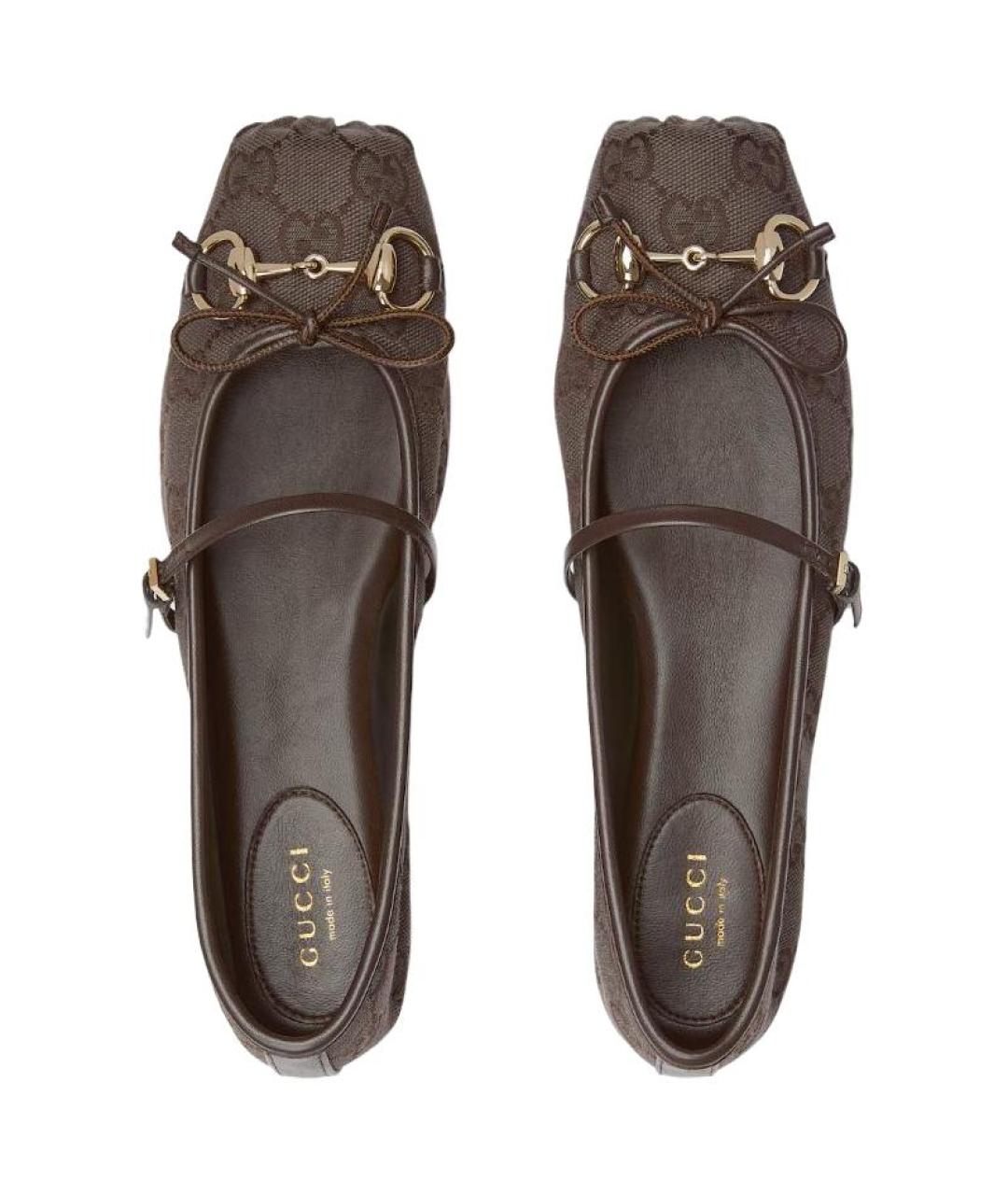 GUCCI Коричневые балетки, фото 4