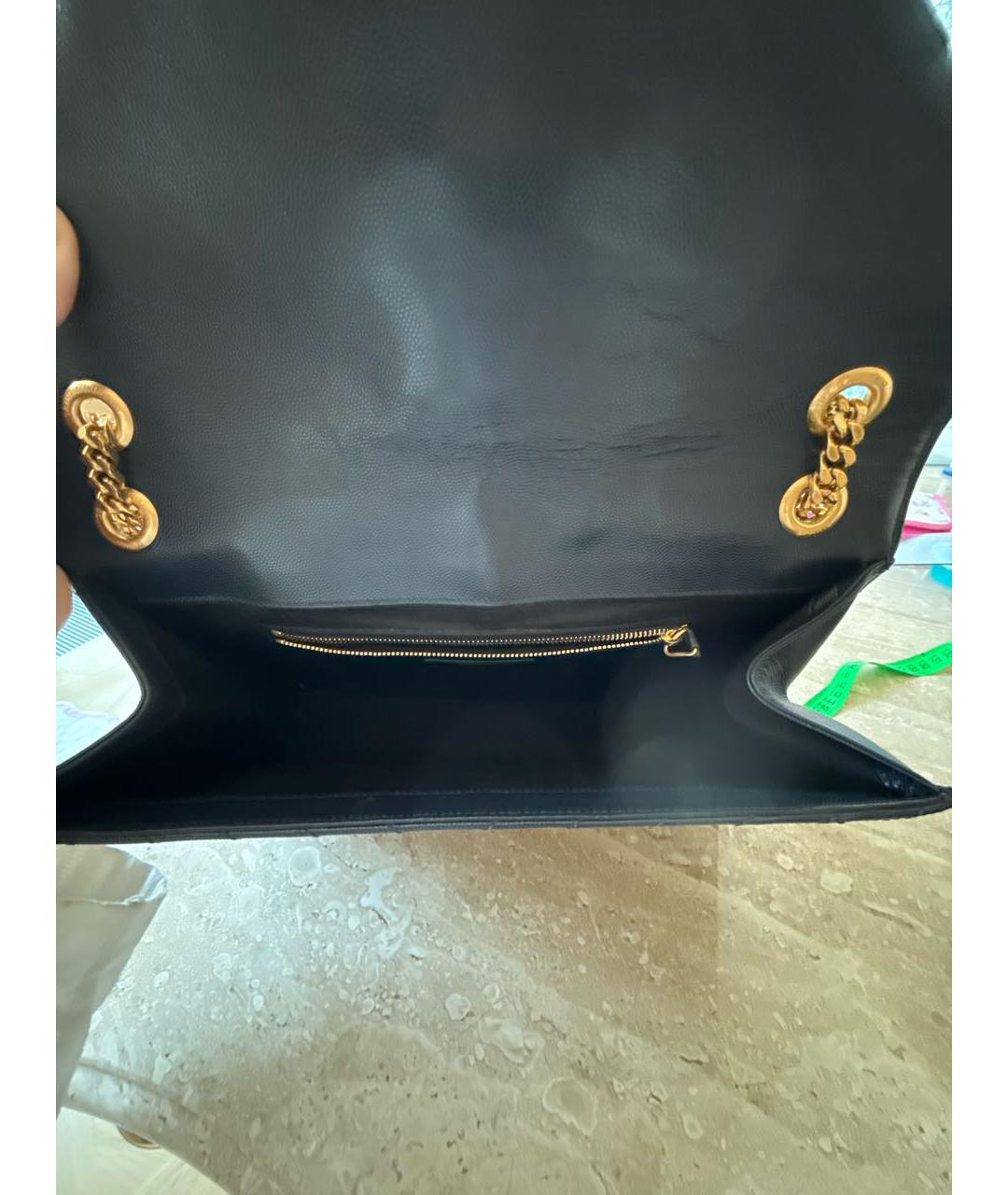 SAINT LAURENT Черная кожаная сумка через плечо, фото 4