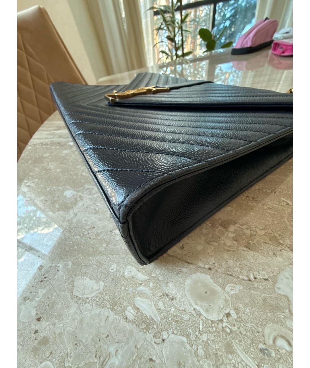 SAINT LAURENT Черная кожаная сумка через плечо, фото 8