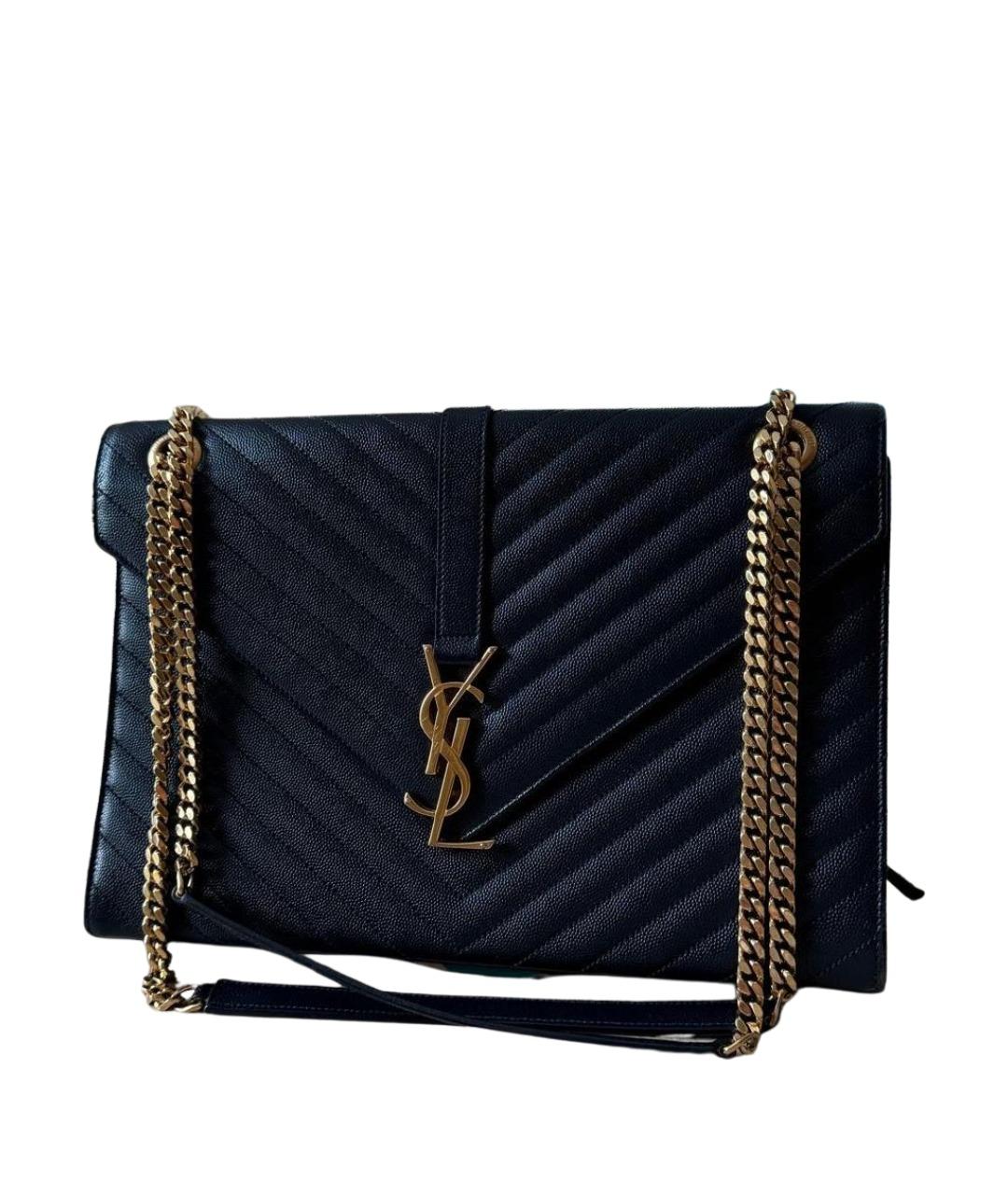 SAINT LAURENT Черная кожаная сумка через плечо, фото 1