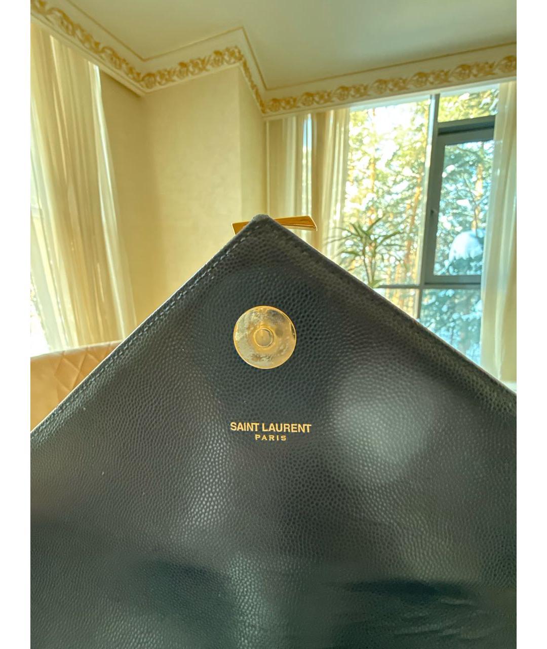 SAINT LAURENT Черная кожаная сумка через плечо, фото 5