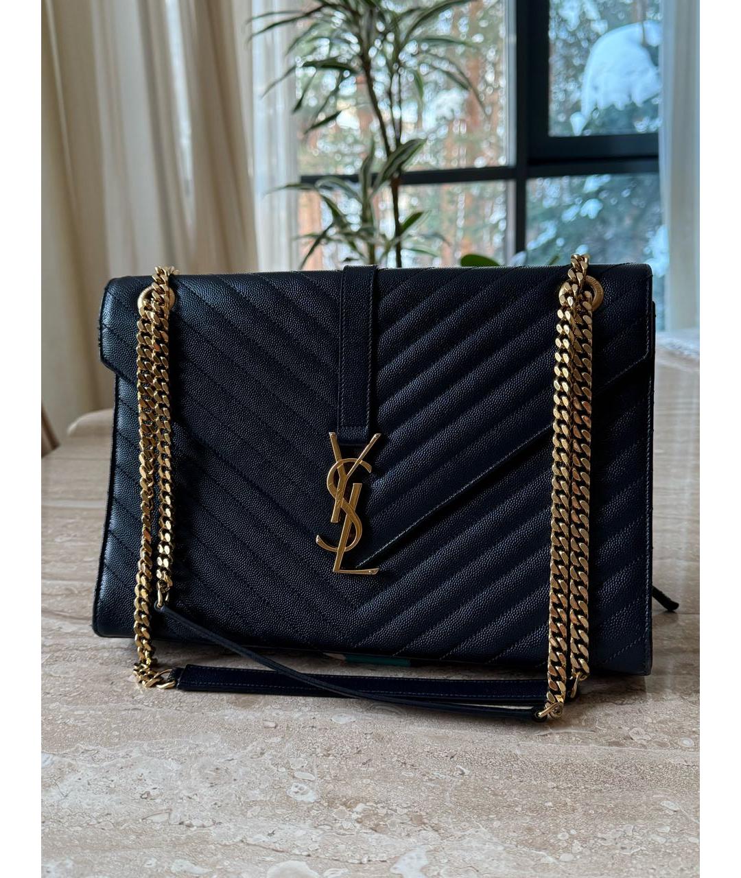 SAINT LAURENT Черная кожаная сумка через плечо, фото 9