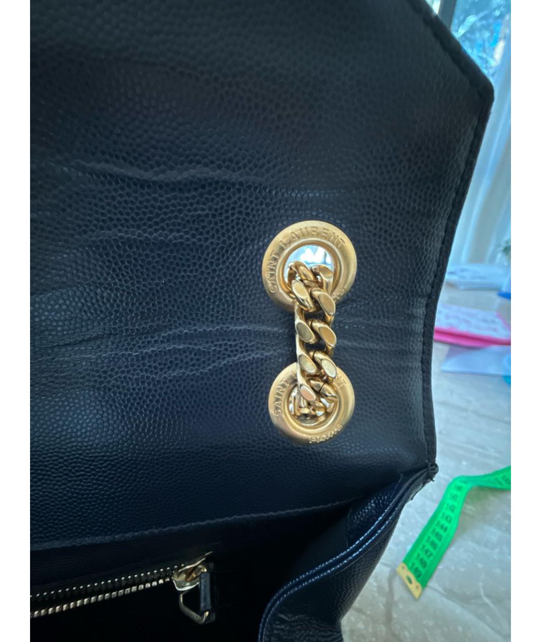 SAINT LAURENT Черная кожаная сумка через плечо, фото 6