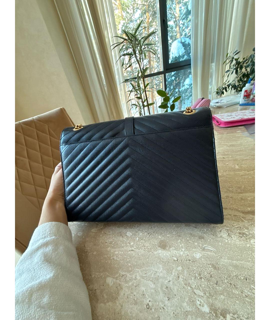 SAINT LAURENT Черная кожаная сумка через плечо, фото 3